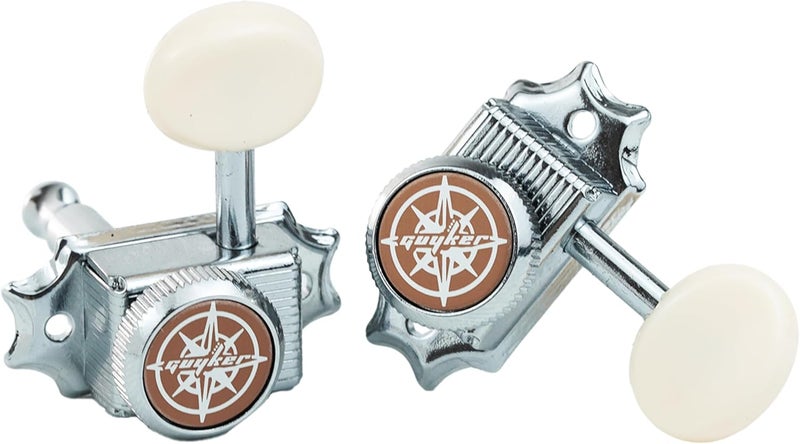 guyker Guitar Locking Tuners (3L + 3R Handed) – Vintage Deluxe Lock String Tuning Key Pegs Machine Heads Replacement Parts – Chrome, Cream Handle - Image 4